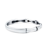 Bamboo Ring Oxidized Band Solid 925 Sterling Silver Thumb Ring (2.5mm)