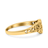 Celtic Star Ring Oxidized Band Solid 925 Sterling Silver Thumb Ring (7mm)