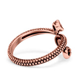Snake Ring Oxidized Band Solid 925 Sterling Silver Thumb Ring (18mm)