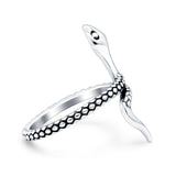 Snake Ring Oxidized Band Solid 925 Sterling Silver Thumb Ring (25mm)