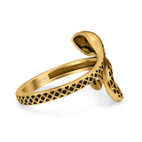 Snake Ring Oxidized Band Solid 925 Sterling Silver Thumb Ring (18mm)