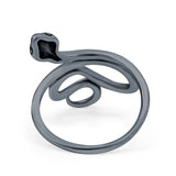 Snake Ring Oxidized Band Solid 925 Sterling Silver Thumb Ring (23mm)