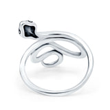 Snake Ring Oxidized Band Solid 925 Sterling Silver Thumb Ring (23mm)