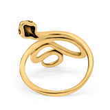 Snake Ring Oxidized Band Solid 925 Sterling Silver Thumb Ring (23mm)