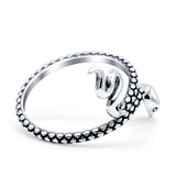 Snake Ring Oxidized Band Solid 925 Sterling Silver Thumb Ring (21mm)