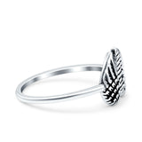 Wings Ring Oxidized Band Solid 925 Sterling Silver Thumb Ring (9.4mm)