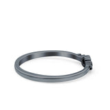 FBali Style Band Oxidized Solid 925 Sterling Silver Thumb Ring (3mm)