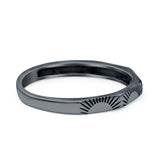 Oxidized Sunset Band Ring Solid 925 Sterling Silver Thumb Ring (2.5mm)