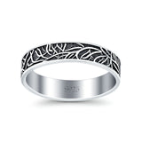 Tree Branches Ring Oxidized Band Solid 925 Sterling Silver Thumb Ring (4.5mm)