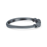 Fish Ring Oxidized Band Solid 925 Sterling Silver Thumb Ring (3mm)