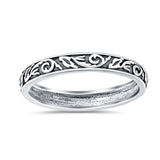 Braided Ring Oxidized Band Solid 925 Sterling Silver Thumb Ring (3mm)