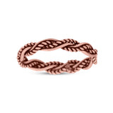 Iconic Braided Double Twisted Rope Engraved Fascinating Oxidized Ring Band Solid 925 Sterling Silver Thumb Ring (3.5mm)
