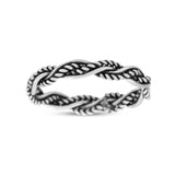 Iconic Braided Double Twisted Rope Engraved Fascinating Oxidized Ring Band Solid 925 Sterling Silver Thumb Ring (3.5mm)