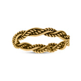 Iconic Braided Double Twisted Rope Engraved Fascinating Oxidized Ring Band Solid 925 Sterling Silver Thumb Ring (3.5mm)