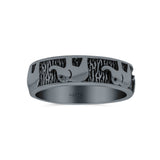 Elephant Filigree Animal Spinner Stylish Oxidized Band Thumb Ring (5.6mm)