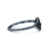Feather Or Leaf Designer Dotted Oxidized Band Thumb Ring