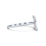 Initial X Alphabet Letter Name Monogram Fashion Band Thumb Ring (8.9mm)