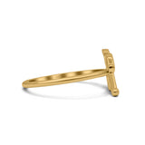 Initial X Alphabet Letter Name Monogram Fashion Band Thumb Ring (8.9mm)
