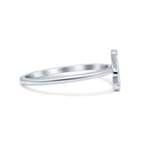 Initial Y Alphabet Letter Name Monogram Fashion Band Thumb Ring (8.5mm)