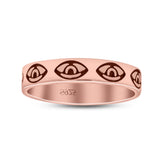 Delightful Eye Artisan Rounded Design Trendy Oxidized Band Solid 925 Sterling Silver Thumb Ring (3.8mm)