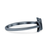 Crescent Half Moon Goddess Triple Statement Trending Oxidized Ring Band Solid 925 Sterling Silver Thumb Ring (6.2mm)