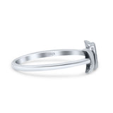 Crescent Half Moon Goddess Triple Statement Trending Oxidized Ring Band Solid 925 Sterling Silver Thumb Ring (6.2mm)