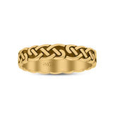 Antiquated Eternity Celtic Endless Knot Oxidized Circle Cultural Band Solid 925 Sterling Silver Thumb Ring (3.9mm)