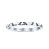 Pretty Sunrise Or Sunset Ring Rounded Sunshine New Art Trending Oxidized Band Solid 925 Sterling Silver Thumb Ring (1.8mm)