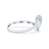 Unique Mushroom Style Artisan Stylish Oxidized Ring Band Thumb Ring (11.8mm)