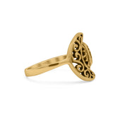 Filigree Crescent Moon & Sun Ring Oxidized 925 Sterling Silver (14.6mm)