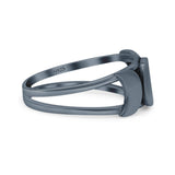 Beautiful Two Moon Phases Crescent To Full Moon Dainty Celestial Band Thumb Ring (8mm)