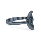 Celestial Moon Phase Magic Of The Moon Pendant Art Oxidized Ring Band Thumb Ring (13.9mm)