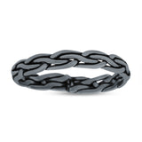 Infinity Princess Twisted Rope Braided New Stylish Oxidized Band Thumb Ring (3.2mm)
