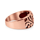 Filigree Open Swirl  Oxidized Band 925 Sterling Silver Thumb Ring (10mm)