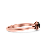 Promise Ring Band Oxidized Round Braided 925 Sterling Silver (6mm)