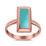 16mm Radiant Cut Solitaire Ring Thumb Ring Simulated Turquoise 925 Sterling Silver