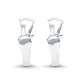 Baby Feet Design Hoop Huggie Earrings 925 Sterling Silver