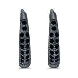 Eternity Huggie Hoop Earrings Channel Round Simulated CZ 925 Sterling Silver (14mm)