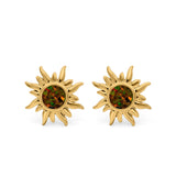 Sun Stud Earrings Created Opal 925 Sterling Silver (6.26mm)