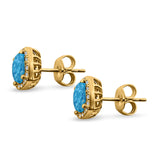 Bridal Engagement Earrings Cushion Lab Opal Simulated CZ 925 Sterling Silver