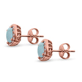Bridal Engagement Earrings Cushion Lab Opal Simulated CZ 925 Sterling Silver