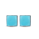 Square Shape Stud Post Tiny Earring Solid 925 Sterling Silver (6mm-8mm)
