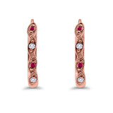 Huggie Hoop Earrings Round Simulated CZ 925 Sterling Silver (14mm)
