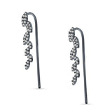 Marquise Leaf Style Fish Hook Threader Earrings Cubic Zirconia 925 Sterling Silver