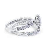 14K Gold 0.75ct Round 10.8mm G SI Diamond Engagement Bridal Set Wedding Ring