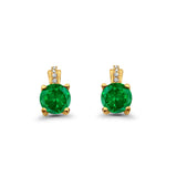 Stud Earrings Wedding Round Simulated CZ 925 Sterling Silver (9mm)