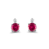 Stud Earrings Wedding Round Simulated CZ 925 Sterling Silver (9mm)