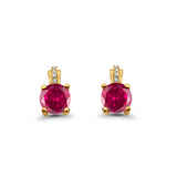 Stud Earrings Wedding Round Simulated CZ 925 Sterling Silver (9mm)