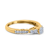 14K Gold 0.49ct Vintage Round 3mm G SI Diamond Engagement Band Wedding Ring