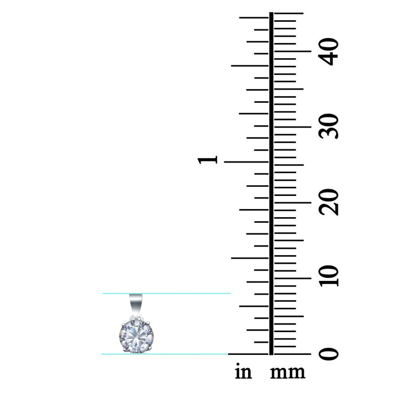 Halo Simulated Cubic Zirconia Round 925 Sterling Silver Charm Pendant